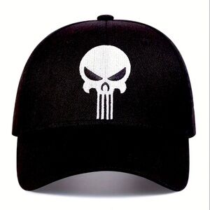 🆕 “Punisher” Breathable Adjustable Baseball Cap With Skull Embroidery 💀